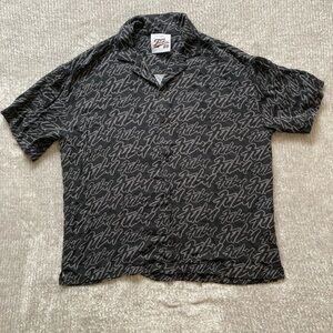 Fubu Collection Forever 21 Short Sleeve Shirt Large Retro Y2K All Over Print